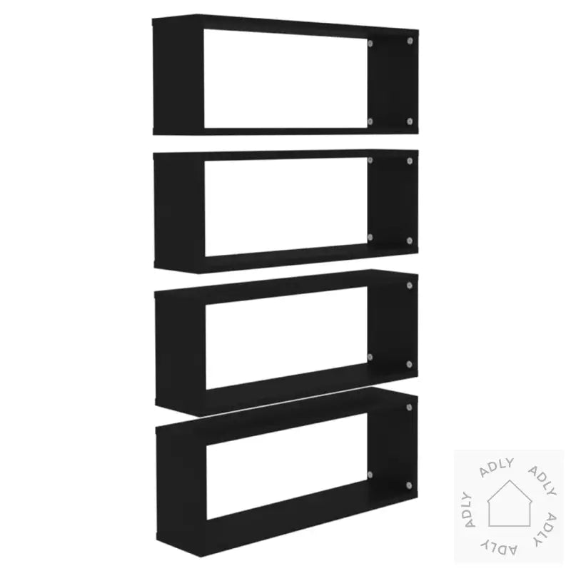 Vegghyller Kubeformet 4 Stk Svart 60X15X23 Cm Konstruert Tre