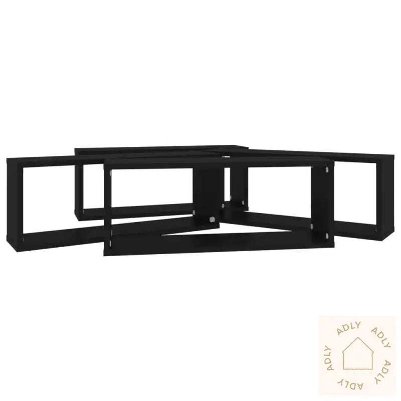 Vegghyller Kubeformet 4 Stk Svart 60X15X23 Cm Konstruert Tre