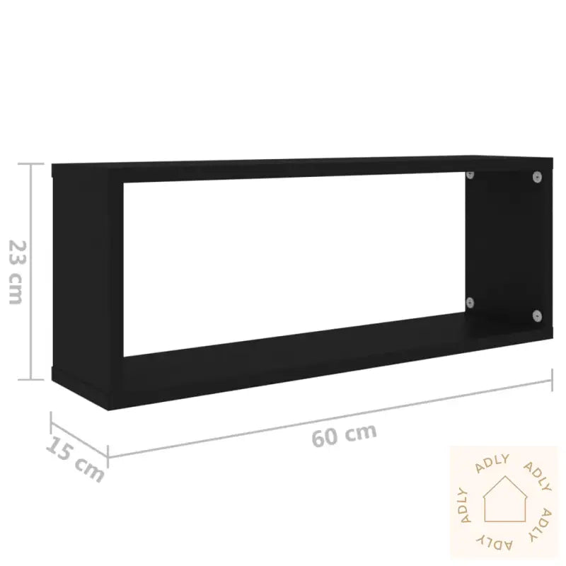 Vegghyller Kubeformet 2 Stk Svart 60X15X23 Cm Konstruert Tre