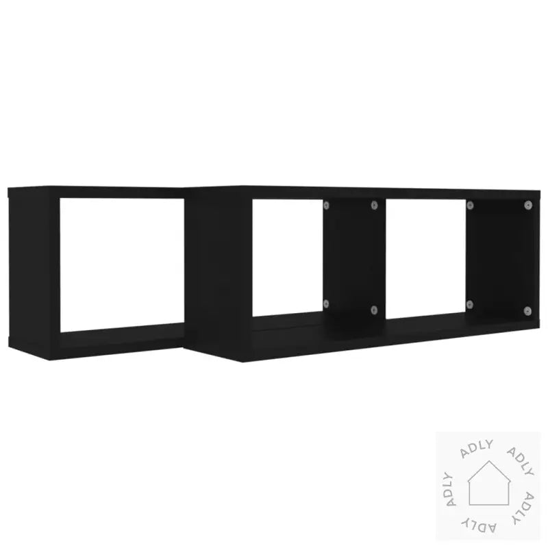 Vegghyller Kubeformet 2 Stk Svart 60X15X23 Cm Konstruert Tre