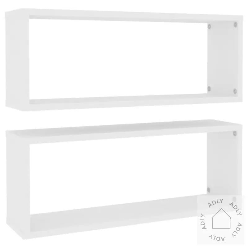 Vegghyller Kubeformet 2 Stk Hvit 60X15X23 Cm Konstruert Tre