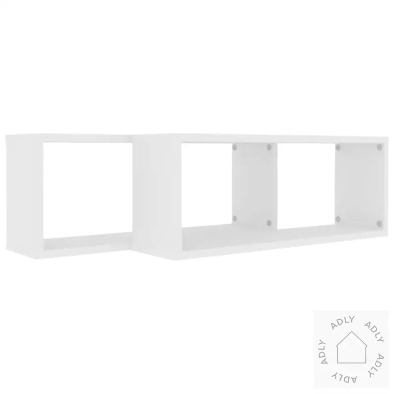 Vegghyller Kubeformet 2 Stk Hvit 60X15X23 Cm Konstruert Tre
