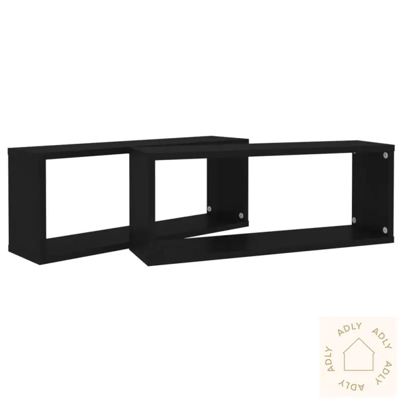 Vegghyller Kubeformet 2 Stk Svart 60X15X23 Cm Konstruert Tre