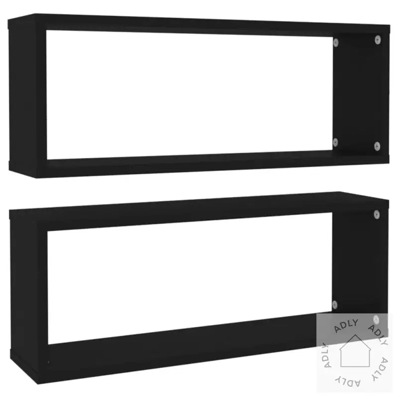 Vegghyller Kubeformet 2 Stk Svart 60X15X23 Cm Konstruert Tre