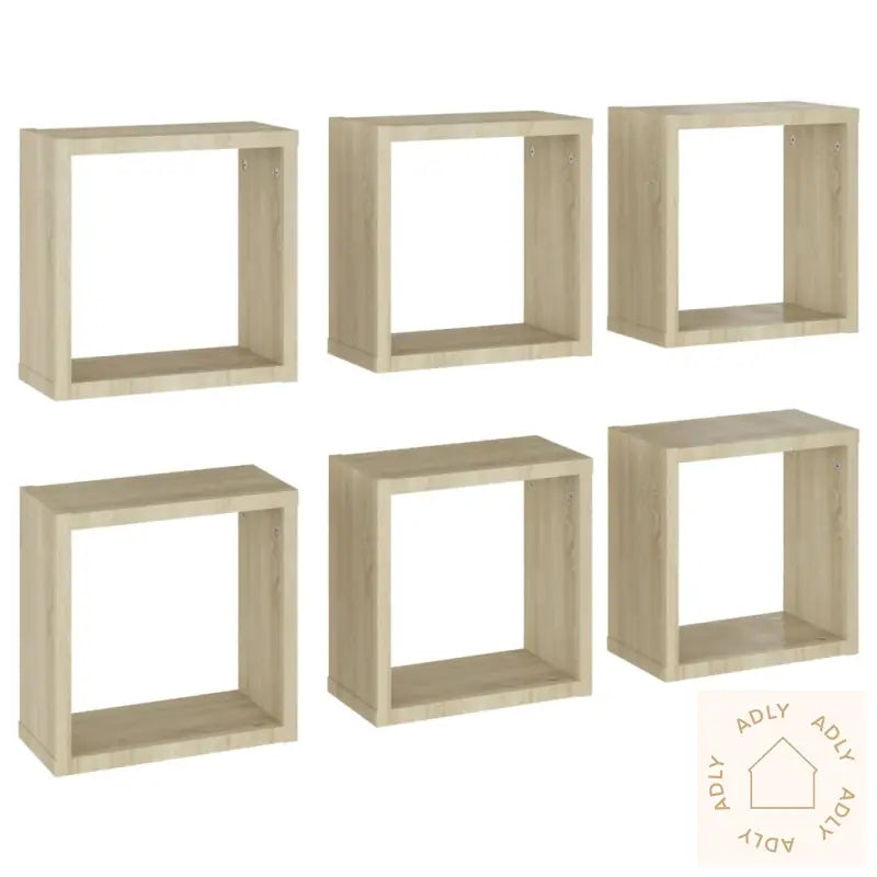 Vegghyller Kubeformet 6 Stk Sonoma Eik 30X15X30 Cm
