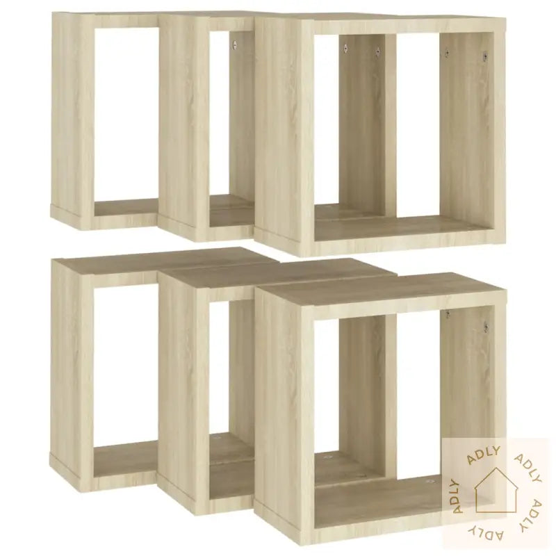 Vegghyller Kubeformet 6 Stk Sonoma Eik 30X15X30 Cm