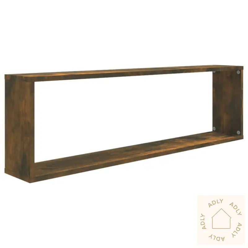 Vegghyller Kube 2 Stk Røkt Eik 100X15X30 Cm Konstruert Tre