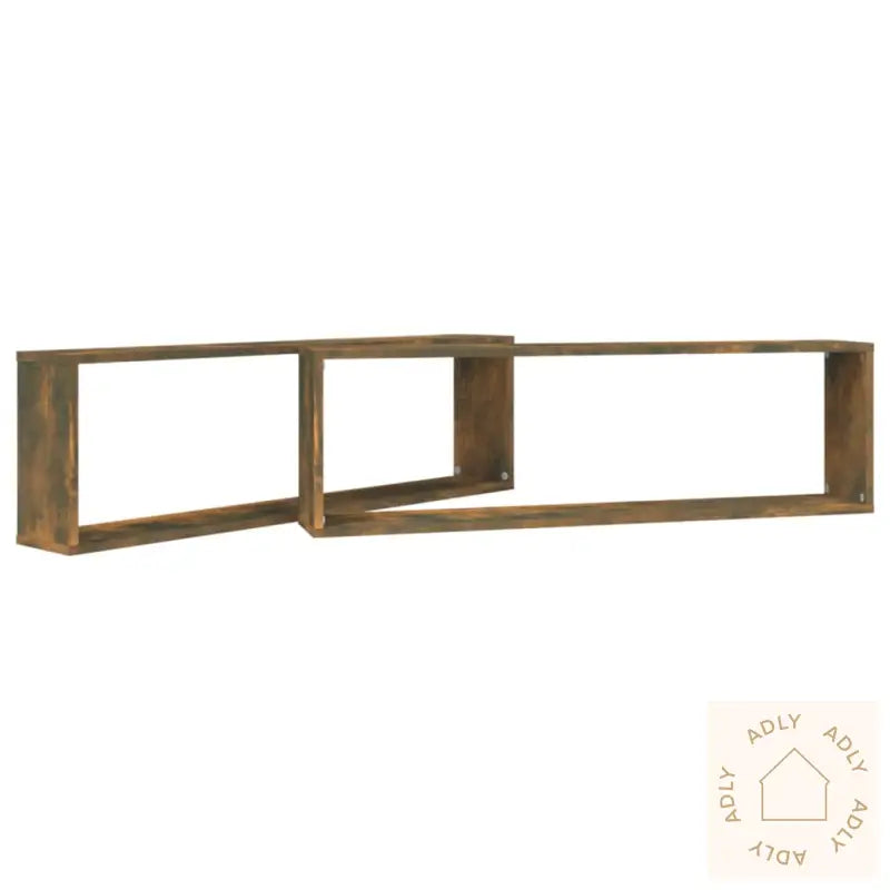 Vegghyller Kube 2 Stk Røkt Eik 100X15X30 Cm Konstruert Tre