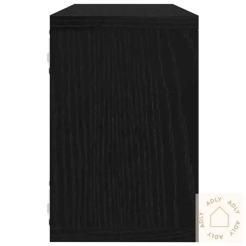 Vegghyller 2 Pakke Svart Eik 60X15X23 Cm Laget Av Konstruert Tre