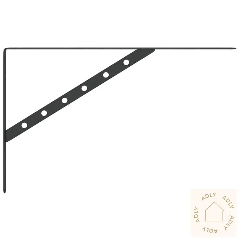 Hyllebraketter 4 Stk 40X2,5X25 Cm Svart Rustfritt Stål