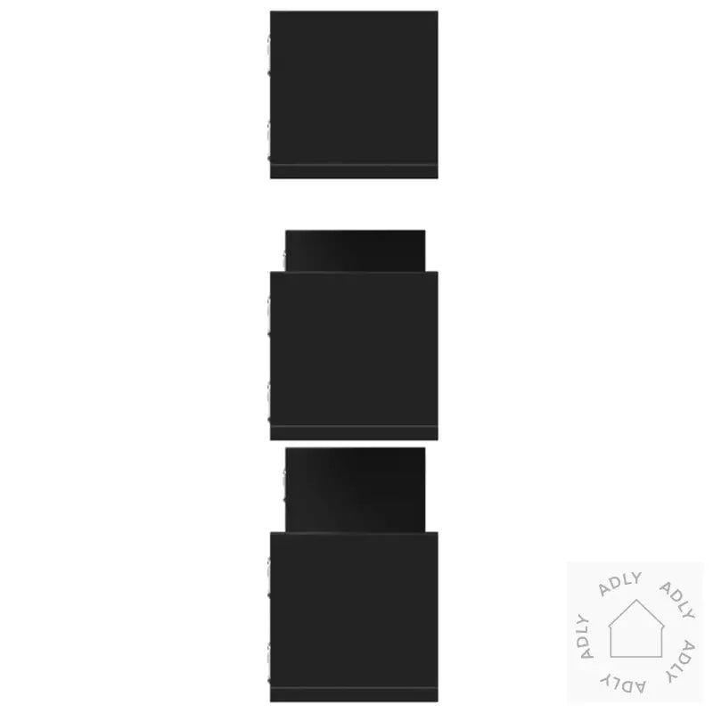 Vegghyller 3 Stk Svart 80X18X18 Cm Sponplate