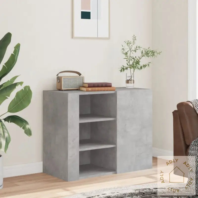 Veggskap Betonggrå 75X35X60 Cm Konstruert Tre