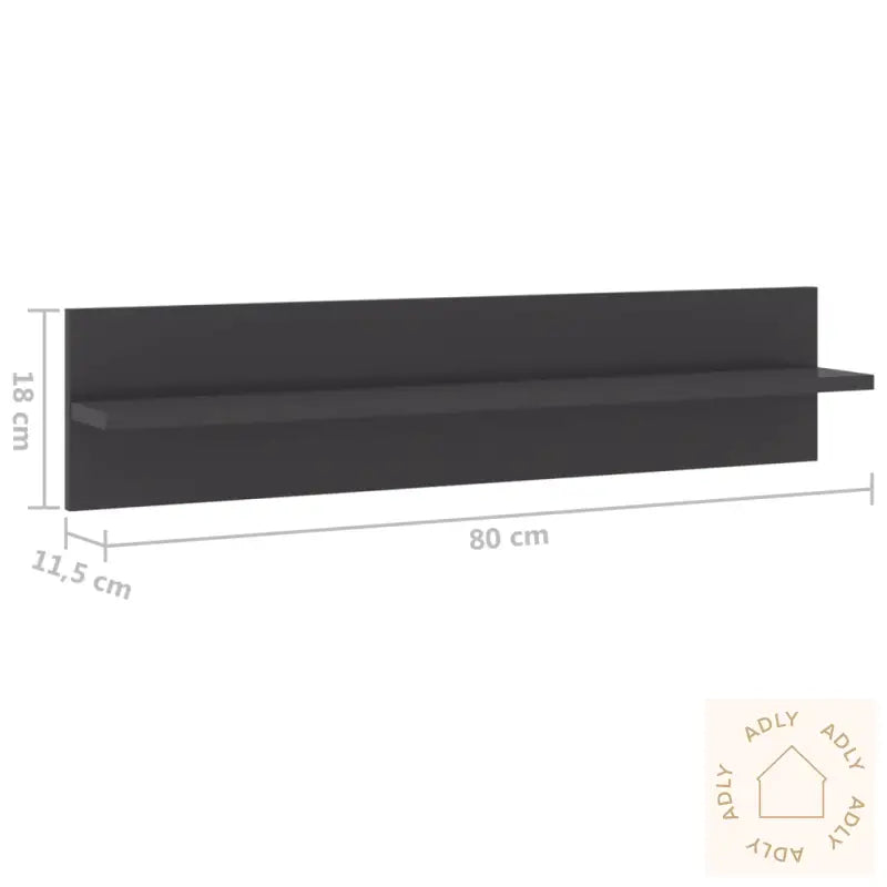Vegghyller 4 Stk Høyglans Grå 80X11,5X18 Cm Konstruert Tre