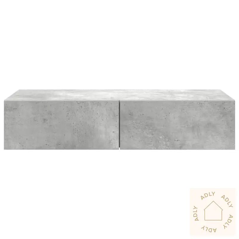 Vegghylle Med Skuffer Betonggrå 80X33X17 Cm Konstruert Tre