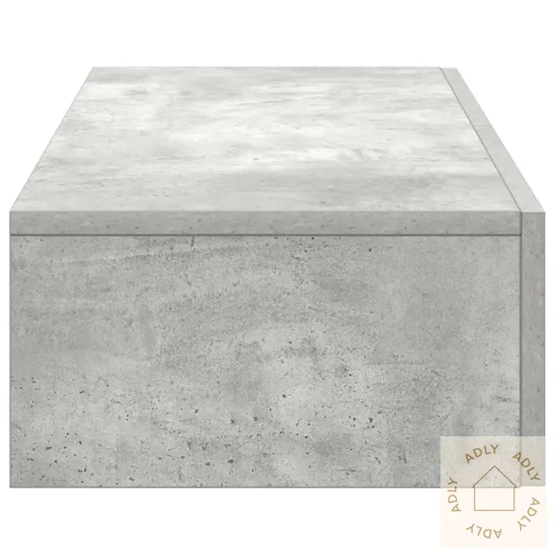 Vegghylle Med Skuffer Betonggrå 80X33X17 Cm Konstruert Tre