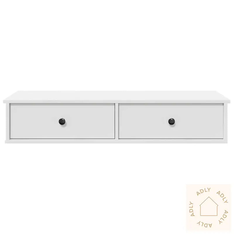 Vegghylle Med Skuffer Hvit 100X37,5X19 Cm Konstruert Tre