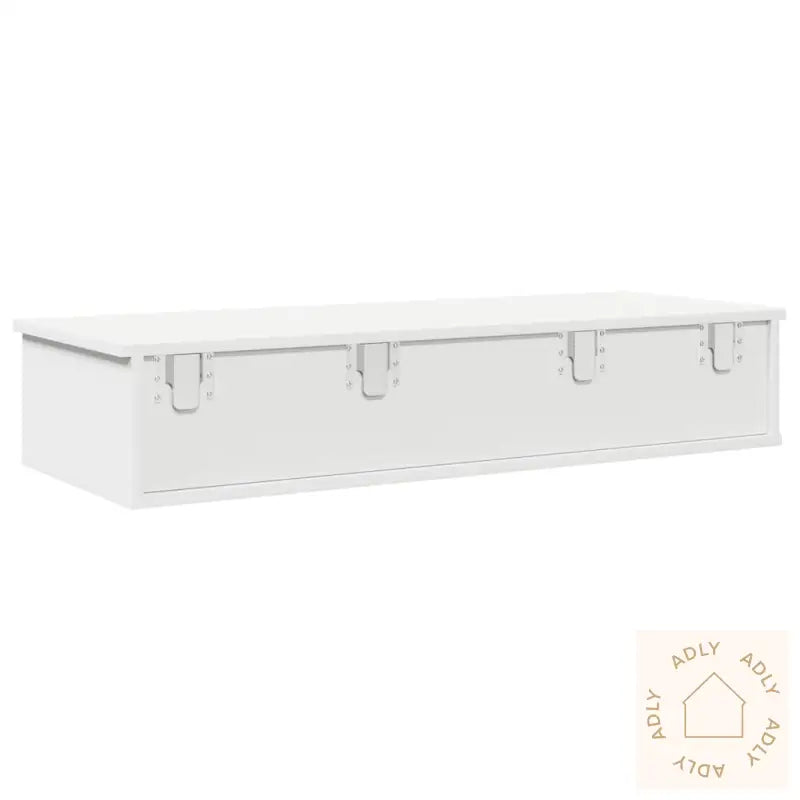 Vegghylle Med Skuffer Hvit 100X37,5X19 Cm Konstruert Tre