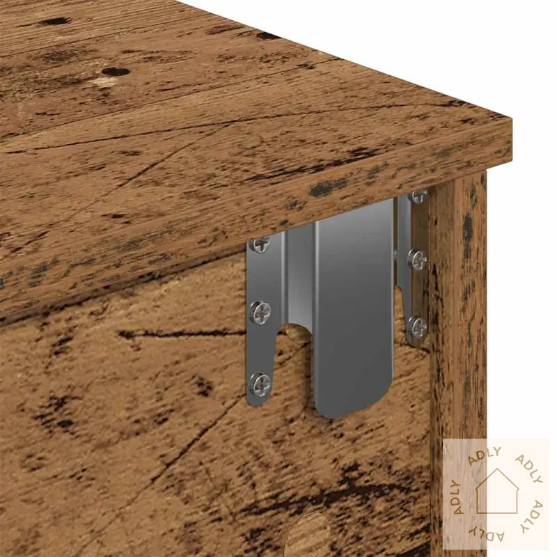 Vegghylle Med Skuffer Gammelt Tre 80X31X17 Cm Konstruert Tre