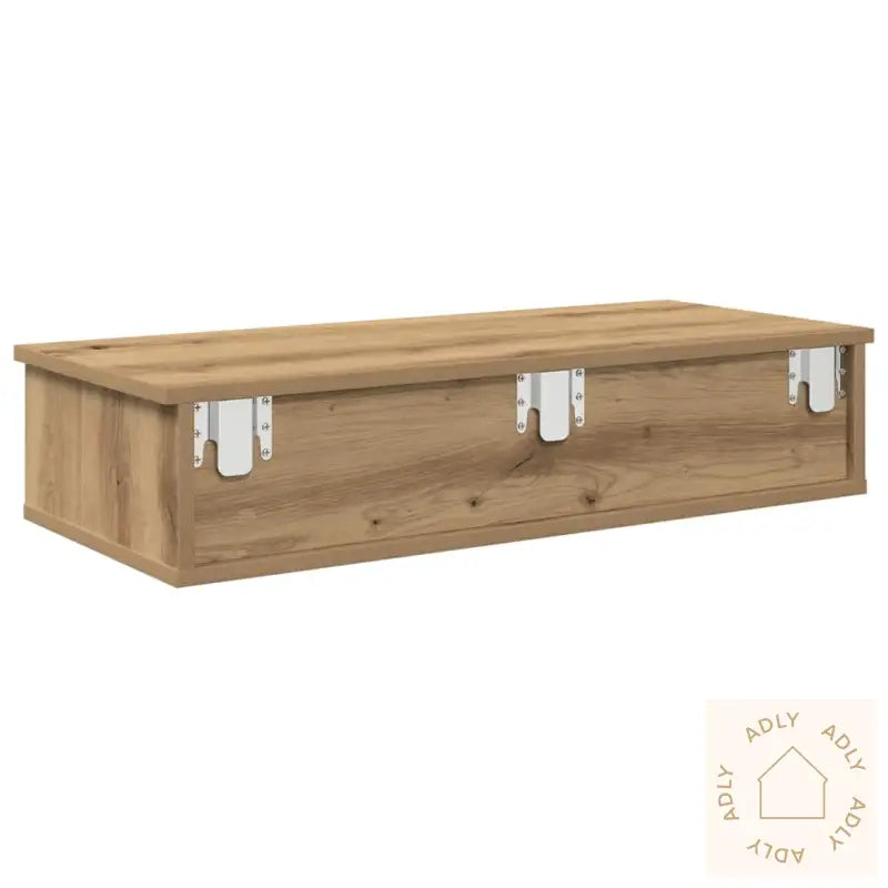 Vegghylle Med Skuffer Artisian Eik 80X31X17 Cm Konstruert Tre