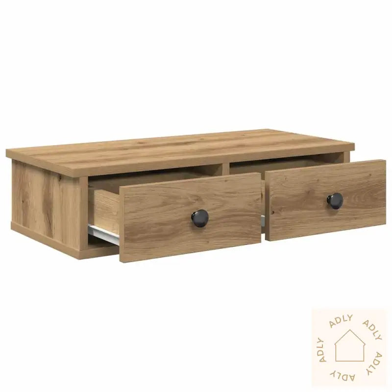 Vegghylle Med Skuffer Artisian Eik 60X25X15 Cm Konstruert Tre