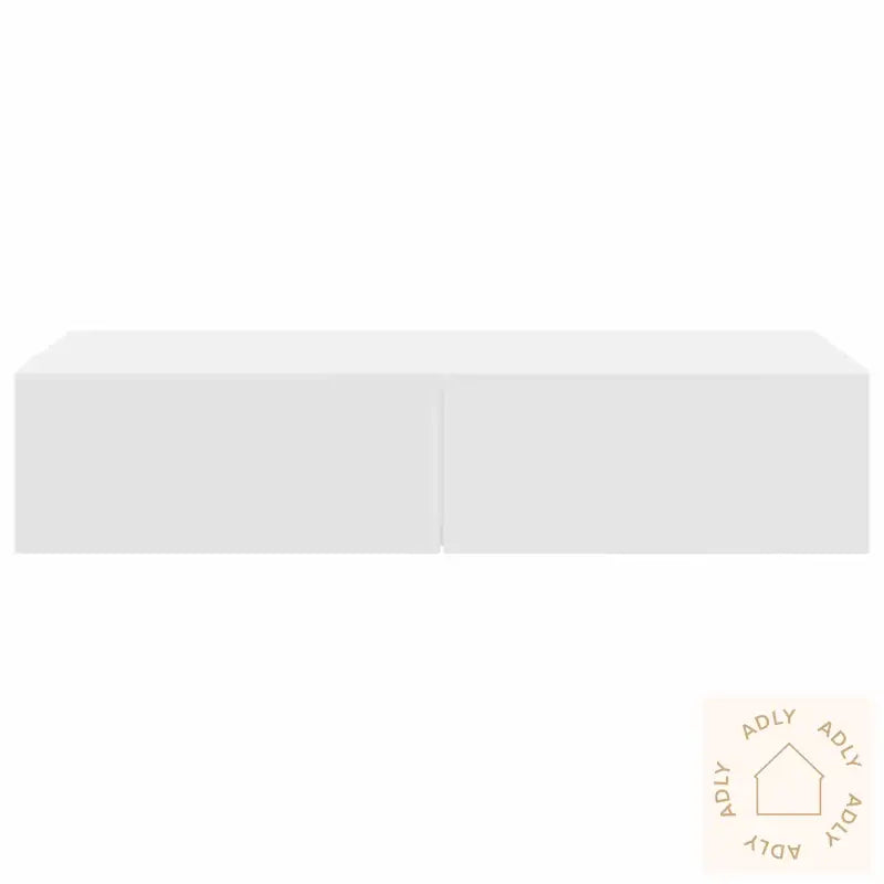 Vegghylle Med Skuffer Hvit 80X33X17 Cm Konstruert Tre