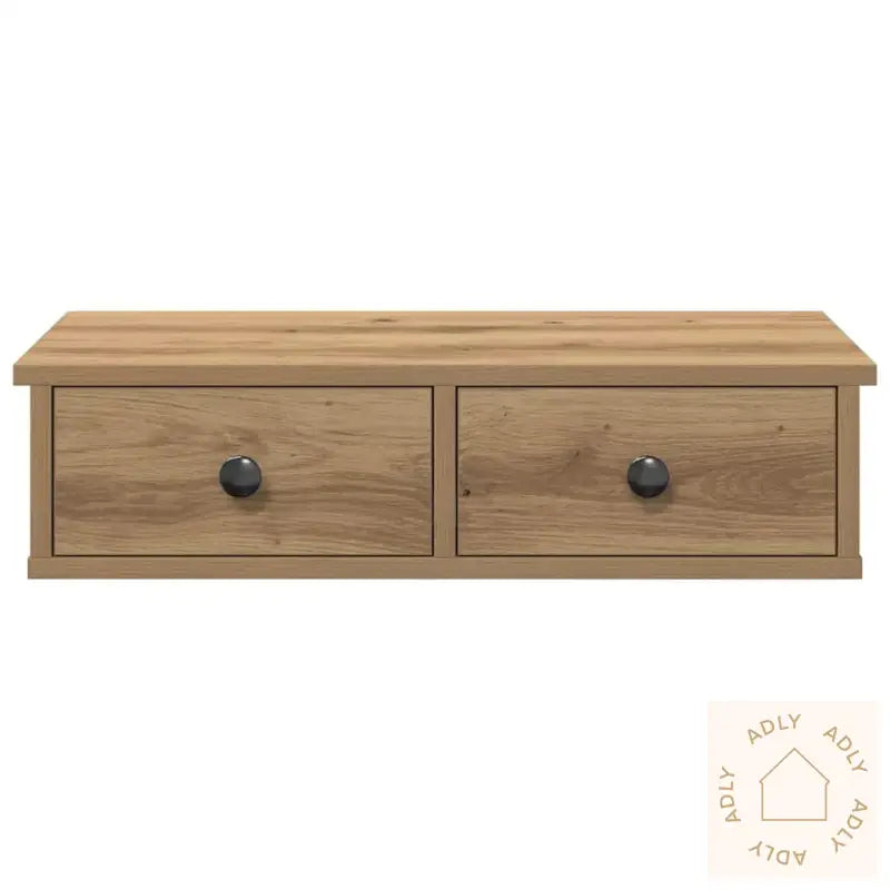 Vegghylle Med Skuffer Artisian Eik 60X25X15 Cm Konstruert Tre