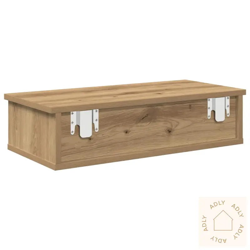 Vegghylle Med Skuffer Artisian Eik 60X25X15 Cm Konstruert Tre