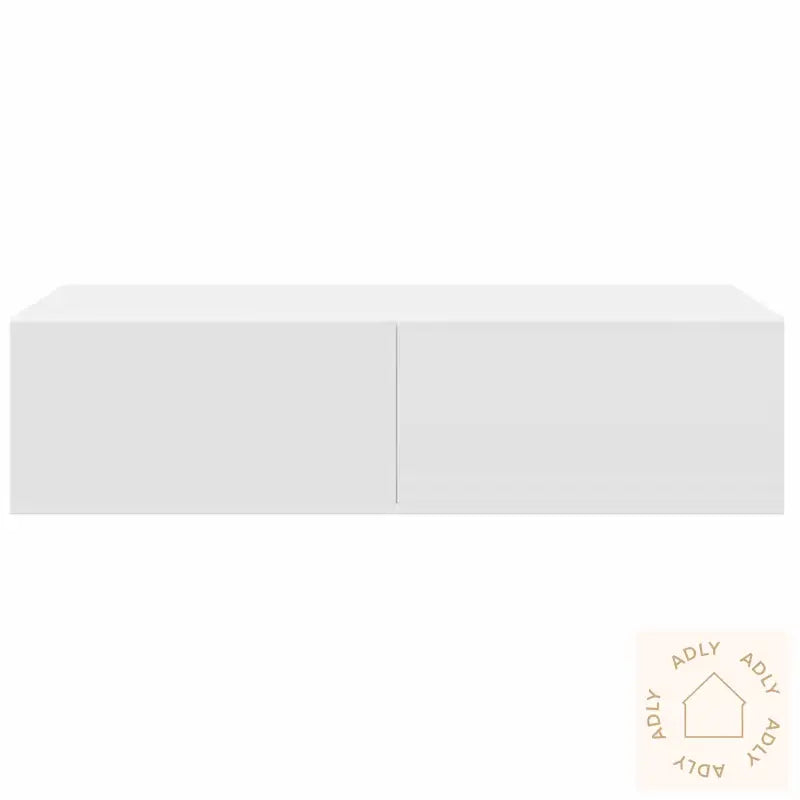 Vegghylle Med Skuffer Hvit 60X26,5X15 Cm Konstruert Tre