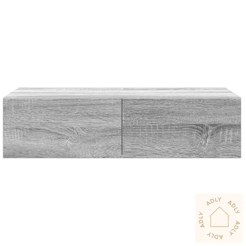 Vegghylle Med Skuffer Grå Sonoma 60X26,5X15 Cm Konstruert Tre