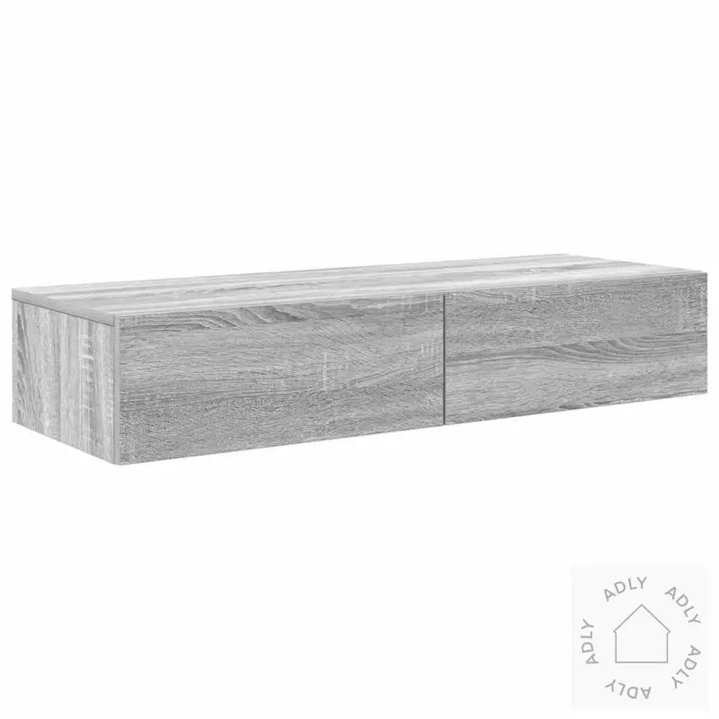 Vegghylle Med Skuffer Grå Sonoma 100X36X19 Cm Konstruert Tre