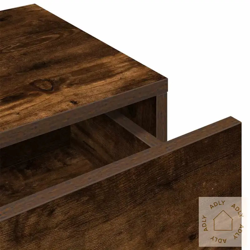 Vegghylle Med Skuffer Røkt Eik 100X36X19 Cm Konstruert Tre