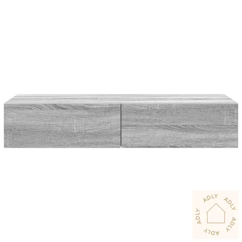 Vegghylle Med Skuffer Grå Sonoma 100X36X19 Cm Konstruert Tre