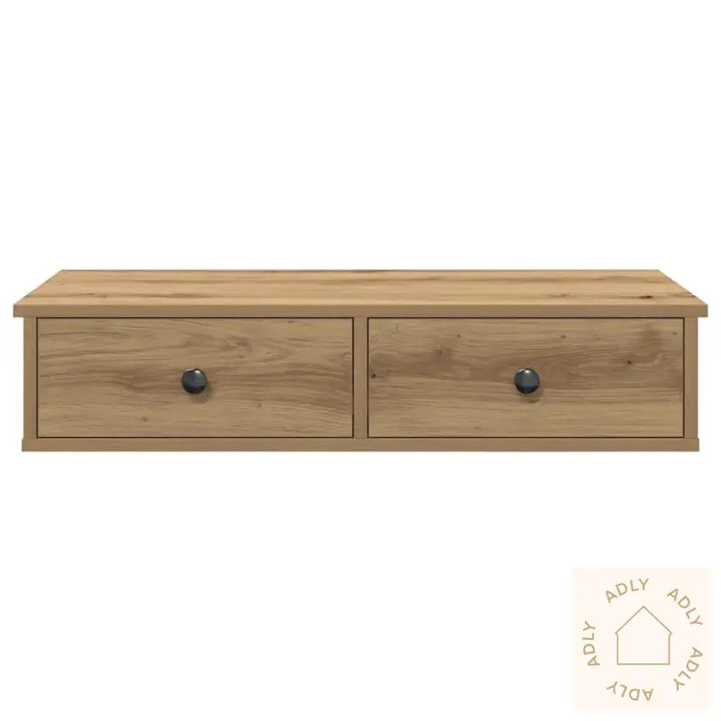 Vegghylle Med Skuffer Artisian Eik 80X31X17 Cm Konstruert Tre