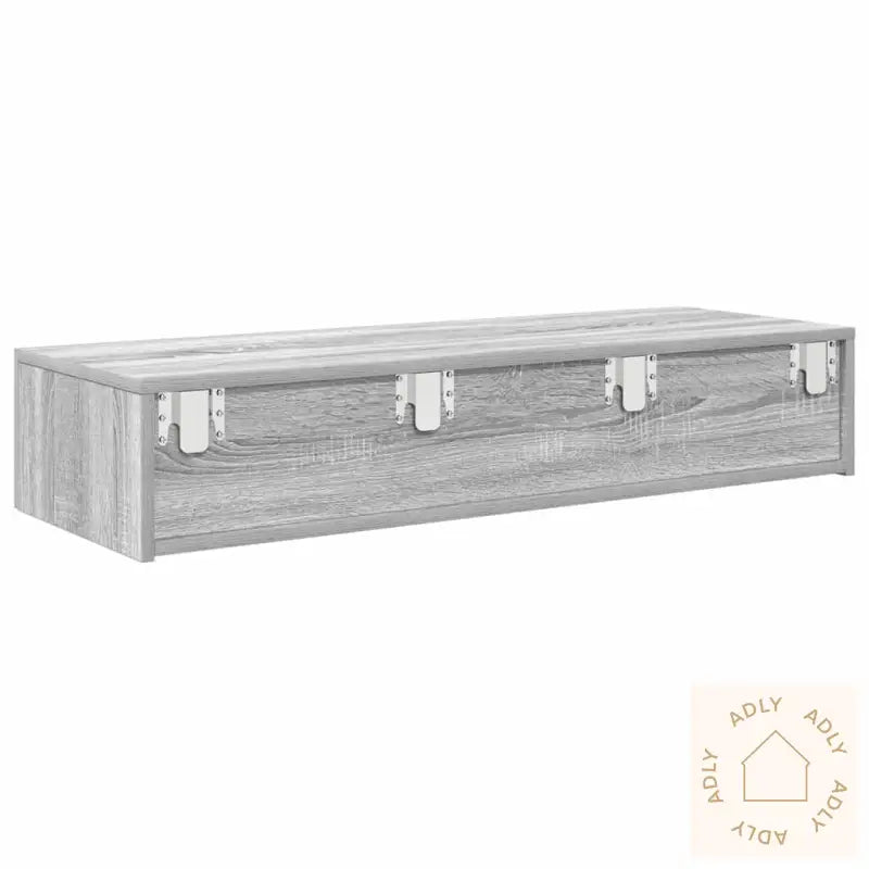 Vegghylle Med Skuffer Grå Sonoma 100X36X19 Cm Konstruert Tre