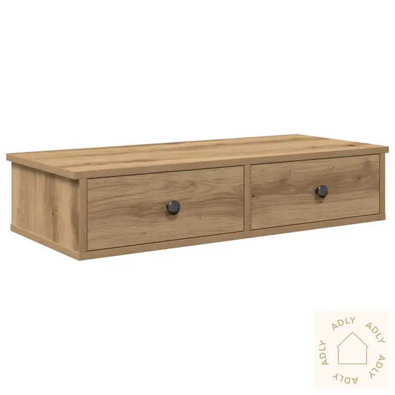 Vegghylle Med Skuffer Artisian Eik 80X31X17 Cm Konstruert Tre
