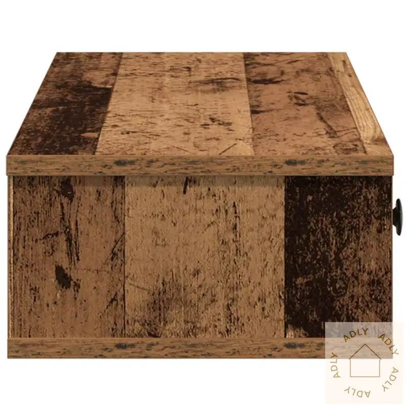 Vegghylle Med Skuffer Gammelt Tre 100X37,5X19 Cm Konstruert Tre