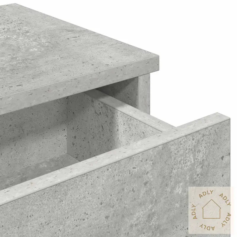 Vegghylle Med Skuffer Betonggrå 100X37,5X19 Cm Konstruert Tre