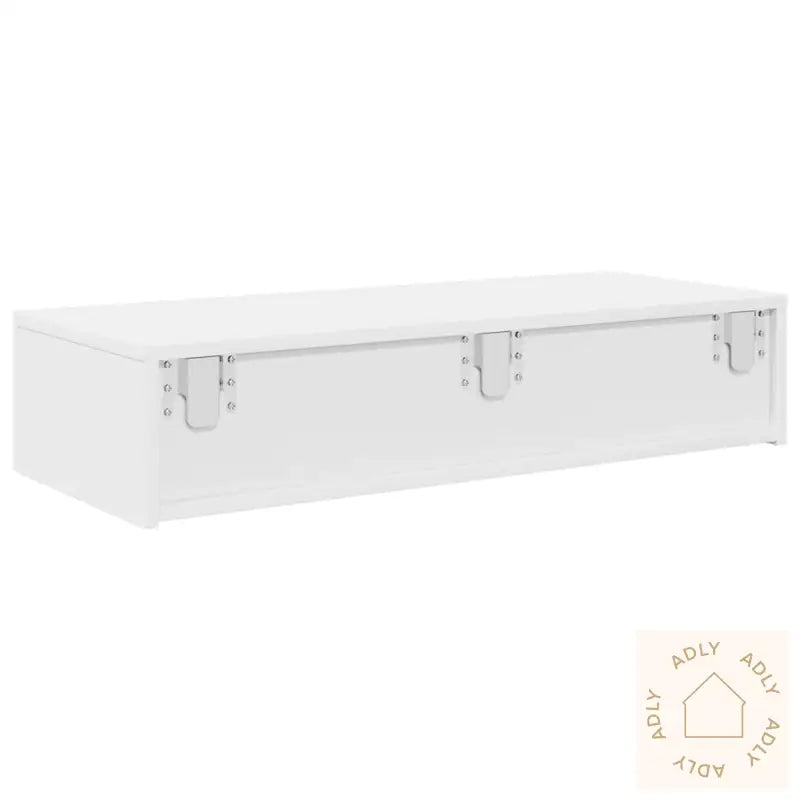 Vegghylle Med Skuffer Hvit 80X33X17 Cm Konstruert Tre