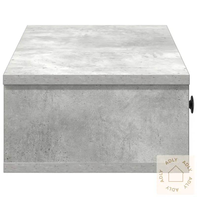 Vegghylle Med Skuffer Betonggrå 100X37,5X19 Cm Konstruert Tre