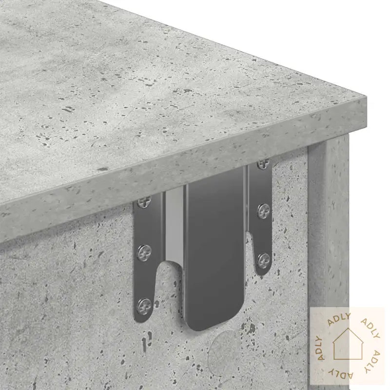 Vegghylle Med Skuffer Betonggrå 100X37,5X19 Cm Konstruert Tre