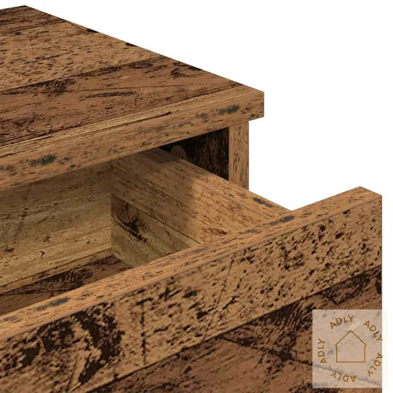 Vegghylle Med Skuffer Gammelt Tre 100X37,5X19 Cm Konstruert Tre