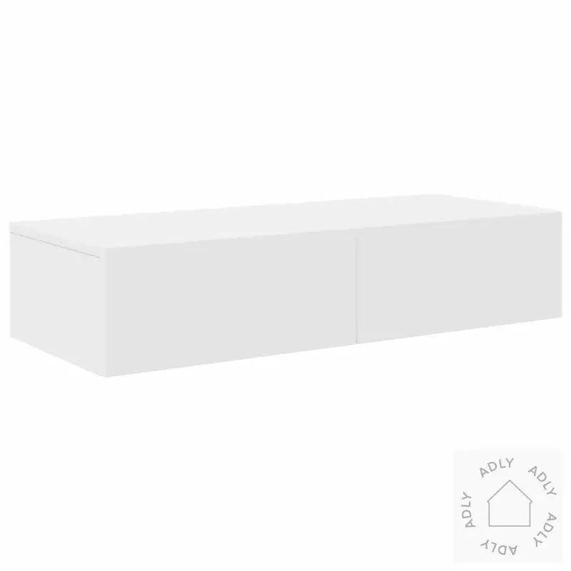 Vegghylle Med Skuffer Hvit 80X33X17 Cm Konstruert Tre