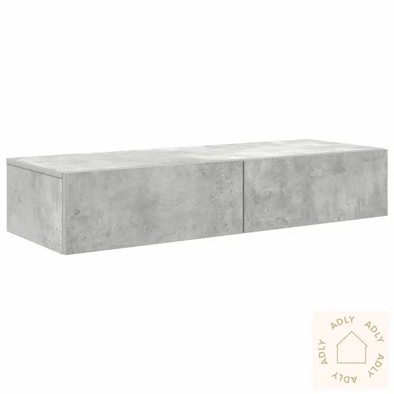 Vegghylle Med Skuffer Betonggrå 100X36X19 Cm Konstruert Tre
