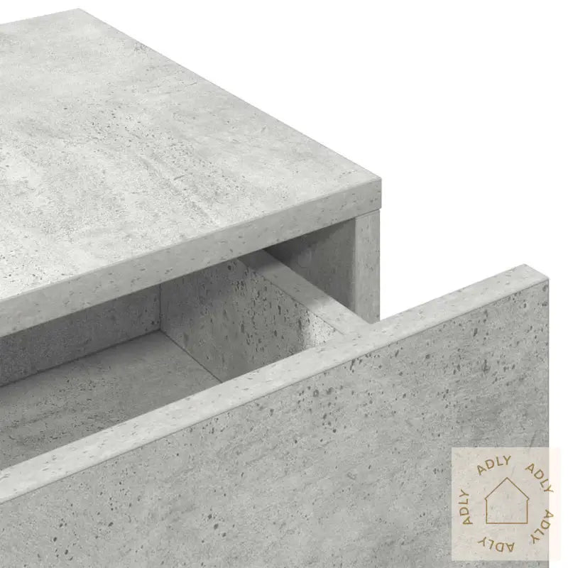 Vegghylle Med Skuffer Betonggrå 100X36X19 Cm Konstruert Tre