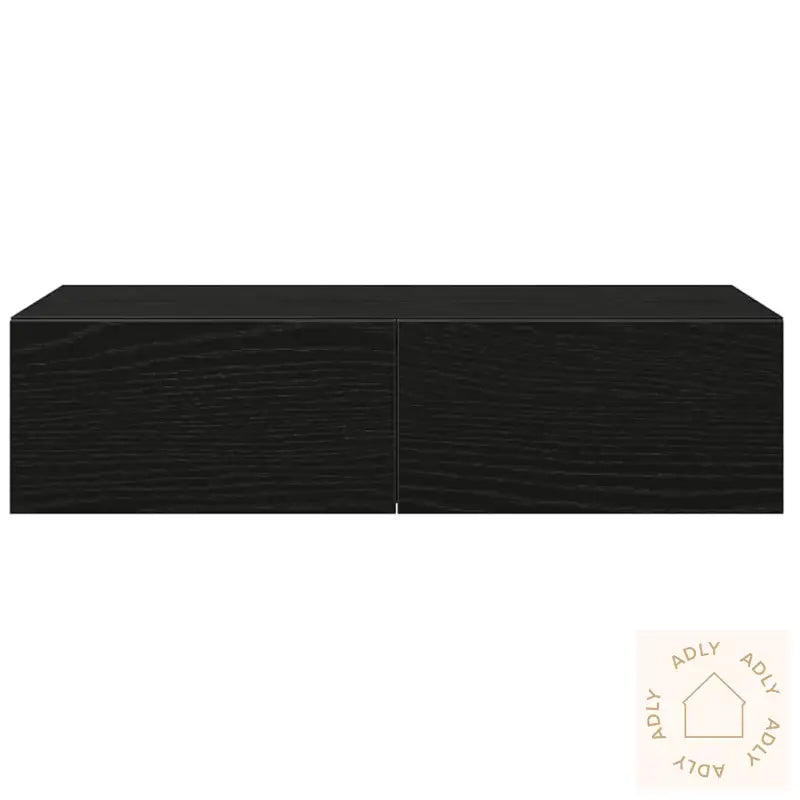 Vegghylle Med Skuffer Svart 60X26,5X15 Cm Konstruert Tre