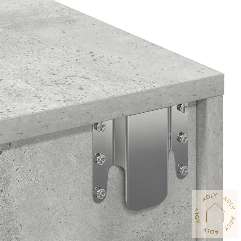 Vegghylle Med Skuffer Betonggrå 100X36X19 Cm Konstruert Tre