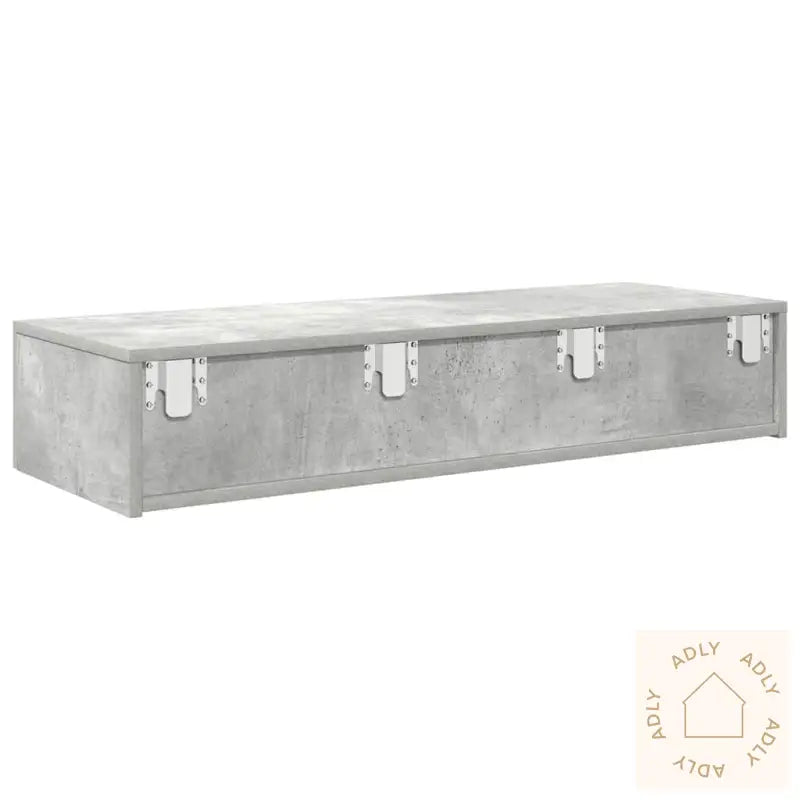 Vegghylle Med Skuffer Betonggrå 100X36X19 Cm Konstruert Tre