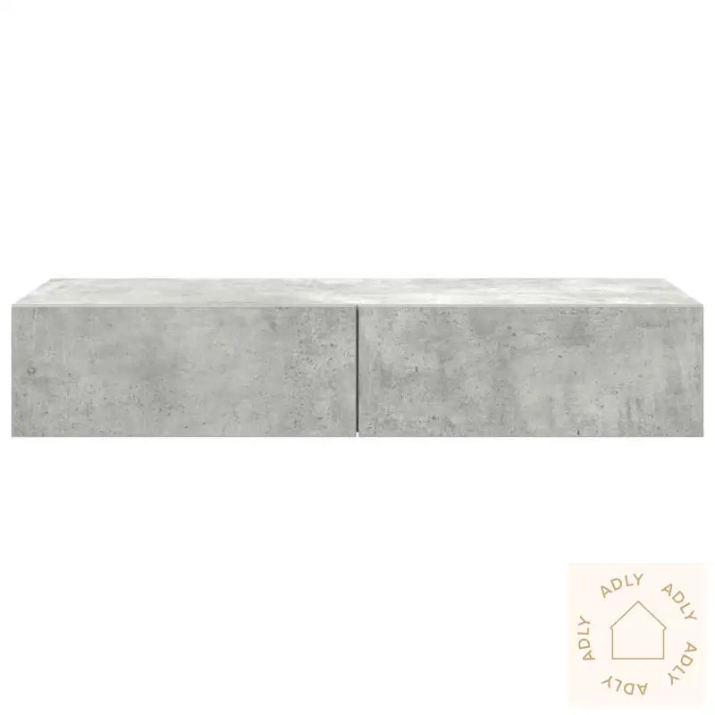 Vegghylle Med Skuffer Betonggrå 100X36X19 Cm Konstruert Tre
