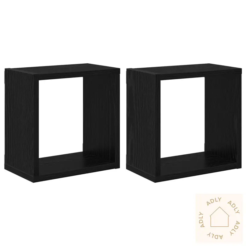 Vegghyller Svart Eik Mdf 26 X 15 X 26 Cm Vegghyller Kvadratisk