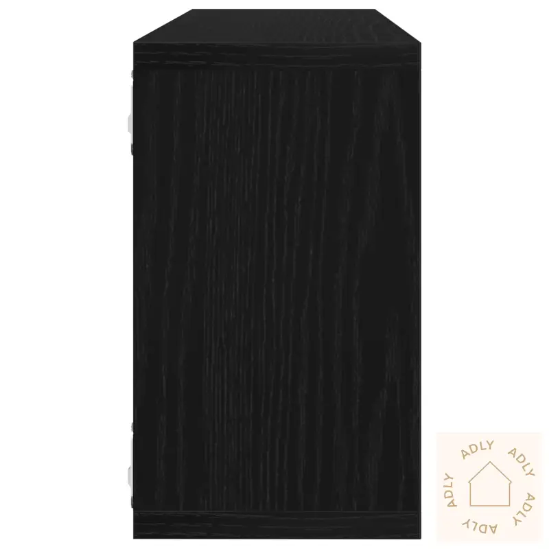Vegghyller 4 Stk Svart Eik 80X15X26 Cm Laget Av Tre